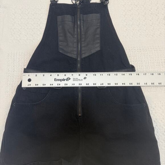 Killstar medium gothic Dean denim overalls bib shorts SH 3008 - Picture 3 of 10